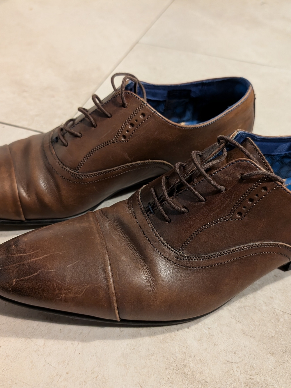 Ted Baker US 11  Brown Leather Oxford Dress Shoes